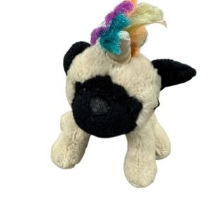 Douglas Cuddle Pug Unicorn Hair Plush Stuffed Animal Rainbow Mane Soft Toy